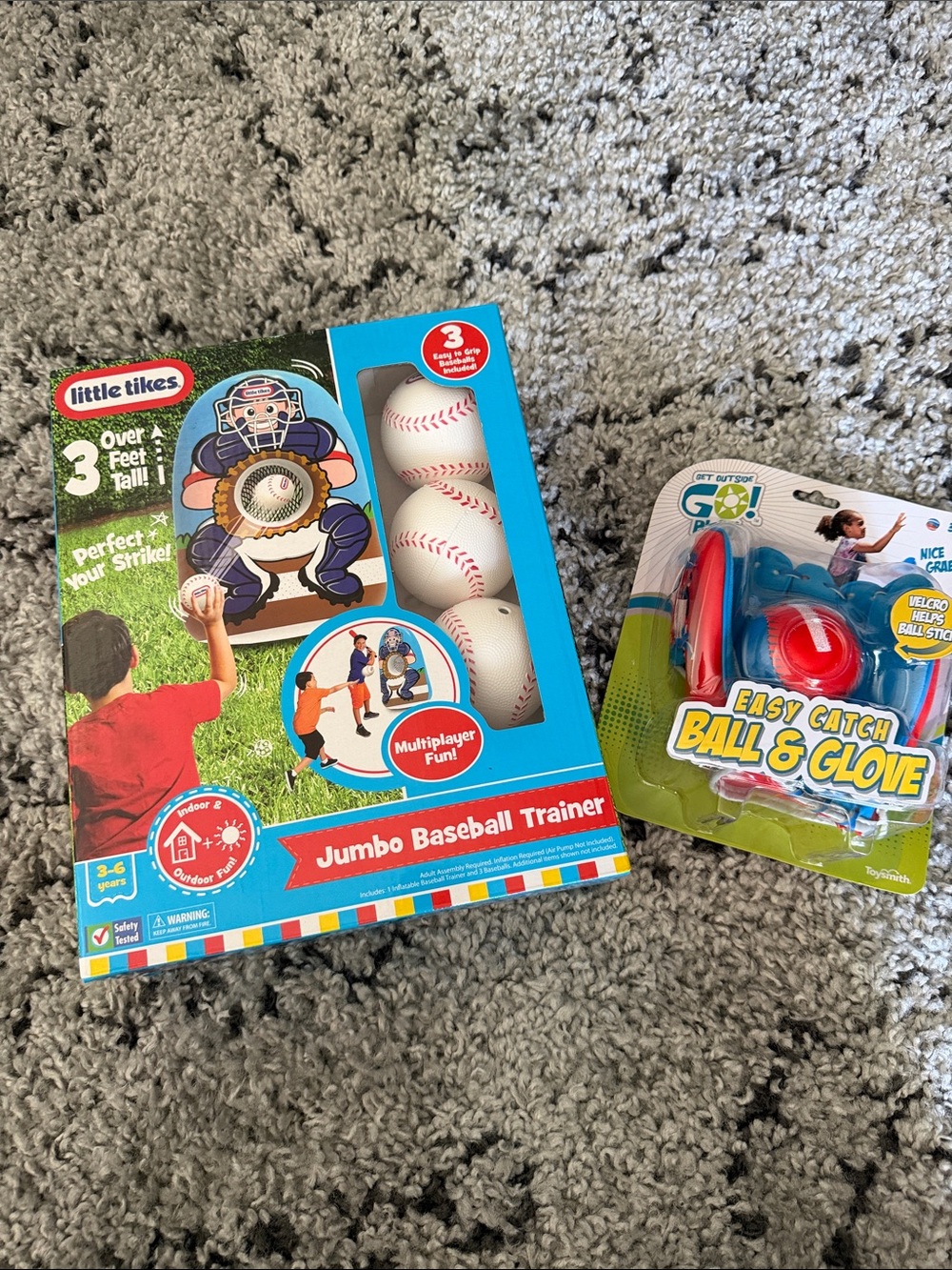 Jumbo Baseball Trainer & Easy Catch Ball Set - Blue/Red